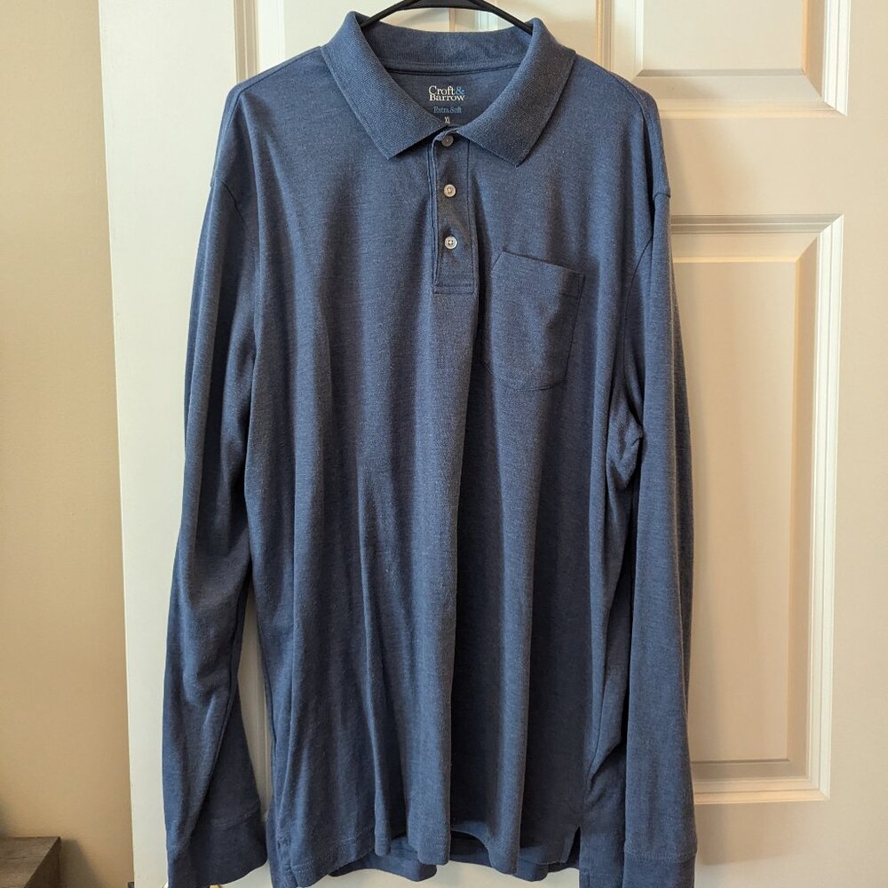 Long Sleeve Navy Polo